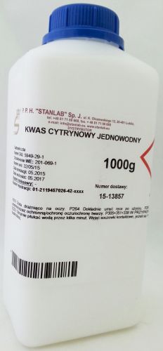 Stanlab Kwas cytrynowy jednowodny CZDA 1000g Kwasek Cytrynowy