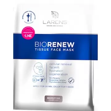 LARENS BIO Renew Tissue Face Mask Regenerująca maska-kompres do twarzy Peptydy Kolagen -10% z kodem: LATO23