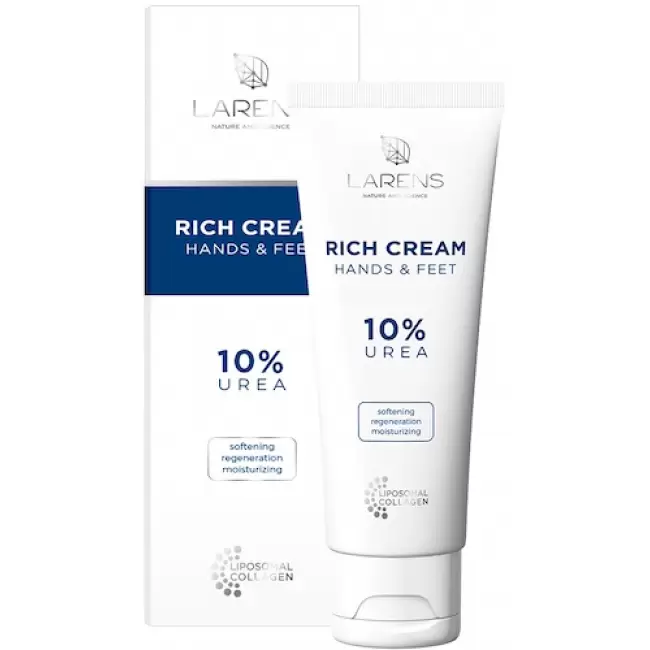 LARENS Rich Cream Hands and Feet Nawilża i Regeneruje 75ml Krem do rąk i stóp 10% Mocznik KRÓTKA DATA