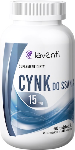 Laventi Cynk Cytrynian do ssania 15mg 60tab smak malinowy - suplement diety