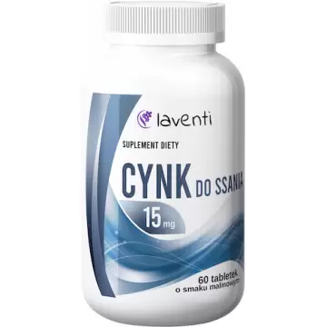 Laventi Cynk Cytrynian do ssania 15mg 60tab smak malinowy - suplement diety