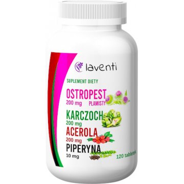 Laventi Ostropest Karczoch Acerola Piperyna 120kaps - suplement diety