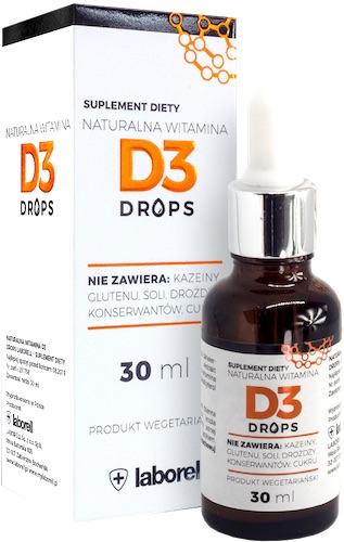 Laborell Witamina D3 Drops 30ml Krople Suplement Diety