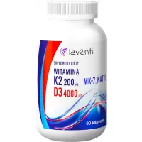 Laventi Witamina K2 + D3 90kaps vege (K2 mk7 200mcg + D3 4000IU) - suplement diety k-2 d-3