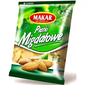 Makar Płatki migdałowe 50g Migdały cięte łuskane blanszowane