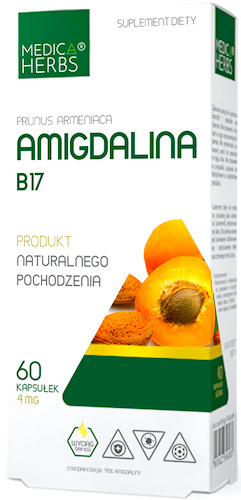 Medica Herbs Amigdalina B17 60kaps - suplement diety Naturalna z Pestki Moreli