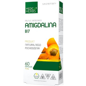 Medica Herbs Amigdalina B17 60kaps - suplement diety Naturalna z Pestki Moreli
