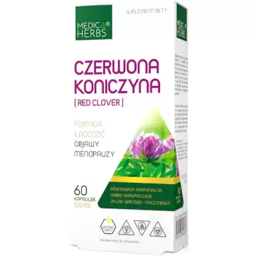 Medica Herbs Czerwona koniczyna 60kaps Red Clover - suplement diety Menopauza, Hormony