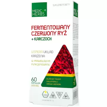 Medica Herbs Fermentowany Czerwony Ryż + Karczoch 60kaps - suplement diety Układ Krążenia