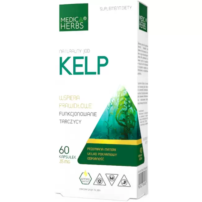 Medica Herbs Kelp 60kaps - suplement diety 1% Jod naturalny, Tarczyca