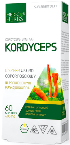 Medica Herbs Kordyceps 60kaps - suplement diety Układ Odpornościowy Energia Nerki Wątroba