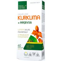 Medica Herbs Kurkuma + Piperyna 605mg 60kaps - suplement diety Curcumin Turmeric