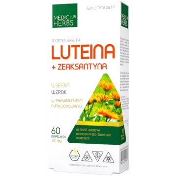 Medica Herbs Luteina 42mg Zeaksantyna 10,5mg 60kaps - suplement diety Wzrok - Ostrość