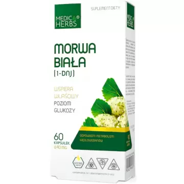 Medica Herbs Morwa Biała (1-DNJ) 60kaps - suplement diety Cukrzyca, Metabolizm