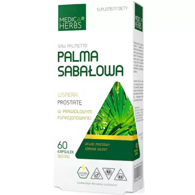 Medica Herbs Palma Sabałowa 160mg 60kaps - suplement diety Prostata, Układ moczowy, Włosy KRÓTKA DATA