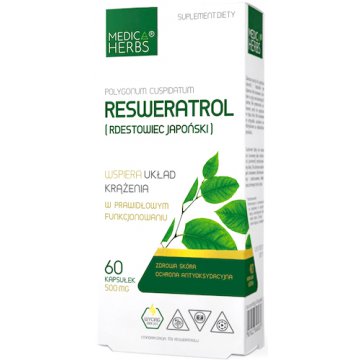 Medica Herbs Resweratrol Rdestowiec Japoński 60kaps - suplement diety 10% Resveratrol, Krążenie