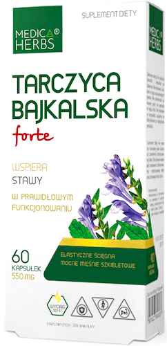 Medica Herbs Tarczyca Bajkalska Forte 60kaps - suplement diety 50% Bajkalina, Stawy, Ścięgna