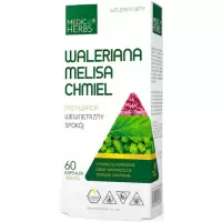 Medica Herbs Waleriana Melisa Passiflora 60kaps - suplement diety Spokój, Odprężenie, Sen