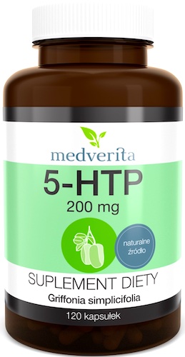 Medverita 5-HTP 200mg 120kaps - suplement diety Stres Depresja Serotonina Apetyt