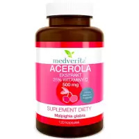 Medverita Acerola 25% ekstrakt 500mg 120kaps - suplement diety