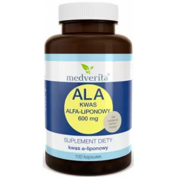 Medverita ALA Kwas Alfa-liponowy 600mg 100kaps - suplement diety
