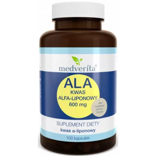 Medverita ALA Kwas Alfa-liponowy 600mg 100kaps - suplement diety