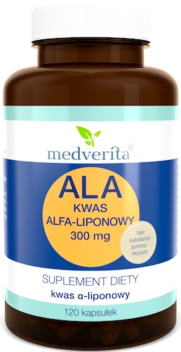 Medverita ALA Kwas Alfa-liponowy 300mg 120kaps - suplement diety