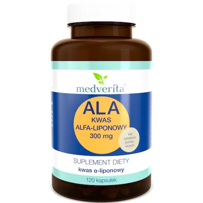 Medverita ALA Kwas Alfa-liponowy 300mg 120kaps - suplement diety