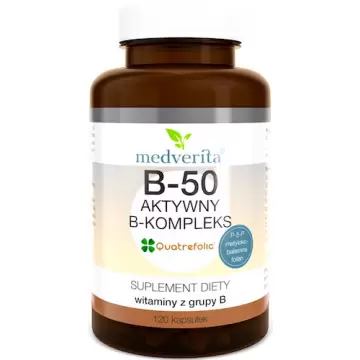 Medverita B-50 Aktywny B-kompleks 120kaps - suplement diety witaminy z grupy B