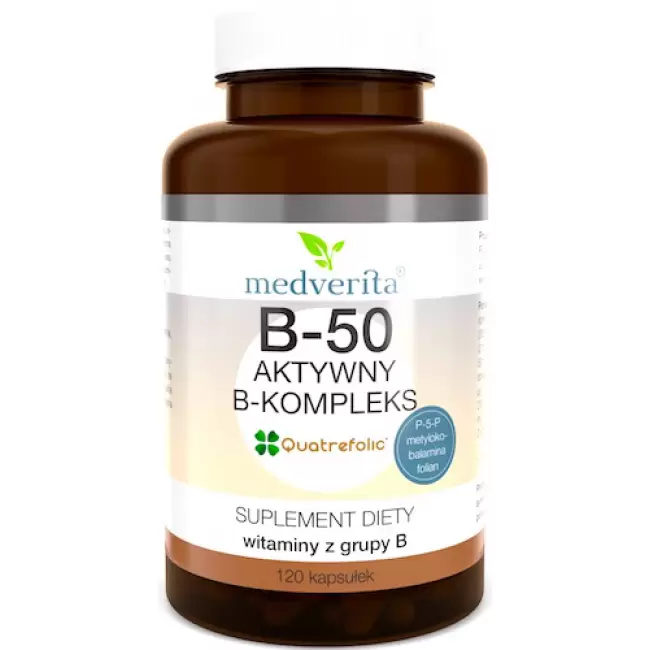 Medverita B-50 Aktywny B-kompleks 120kaps - suplement diety witaminy z grupy B