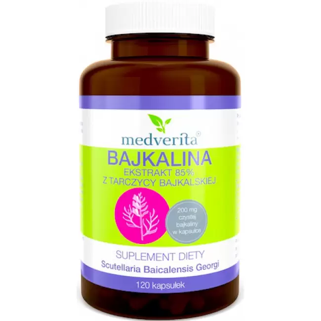 Medverita Bajkalina 235mg ekstrakt 85% z tarczycy bajkalskiej 120kaps - suplement diety