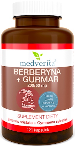 Medverita Berberyna+gurmar 98% ekstrakt 200/50mg 120kaps - suplement diety