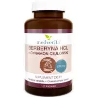 Medverita  Berberyna HCL + Cynamon cejloński 250/100mg 120kaps - suplement diety Berberys