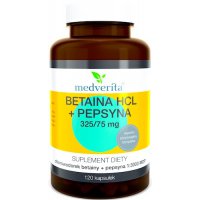 Medverita Betaina HCL + Pepsyna 325/75mg 120kaps - suplement diety