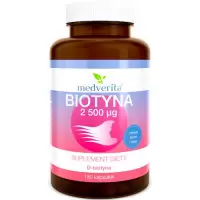 Medverita Biotyna 2500mcg 180kaps - suplement diety Witamina B7