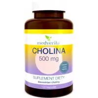 Medverita Cholina Dwuwinian 500mg 120kaps - suplement diety Witamina B4