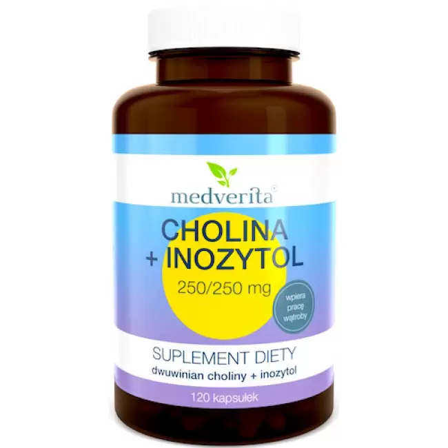 Medverita Cholina + Inozytol 250/250mg 120kaps - suplement diety