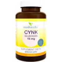 Medverita Cynk Glukonian 15mg 180kaps - suplement diety