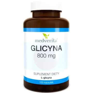 Medverita Glicyna 800mg L-glicyna 100kaps suplement diety Aminokwas Pamięć Sen