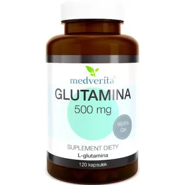 Medverita Glutamina L-glutamina FCC 500mg 120kaps - suplement diety