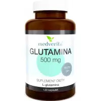 Medverita Glutamina L-glutamina FCC 500mg 120kaps - suplement diety