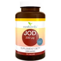 Medverita Jod Jodek potasu 200mcg 180kaps - suplement diety Lugola, Tarczyca