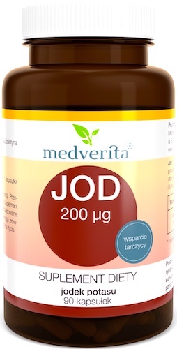 Medverita Jod Jodek potasu 200mcg 90kaps - suplement diety Lugola, Tarczyca