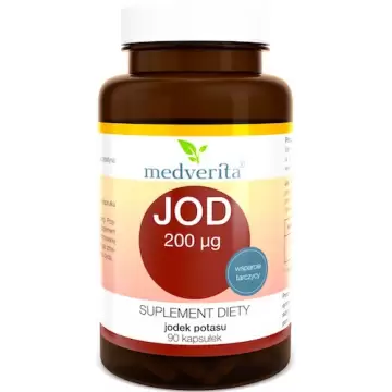 Medverita Jod Jodek potasu 200mcg 90kaps - suplement diety Lugola, Tarczyca