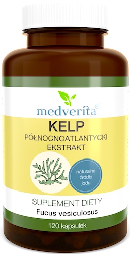Medverita Kelp Atlantycki Organiczny ekstrakt 120kaps - suplement diety Morszczyn, Jod