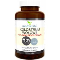Medverita Kolostrum wołowe 40% Immunoglobulin 100kaps - suplement diety