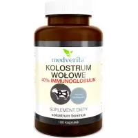 Medverita Kolostrum wołowe 40% Immunoglobulin 100kaps - suplement diety Siara z mleka