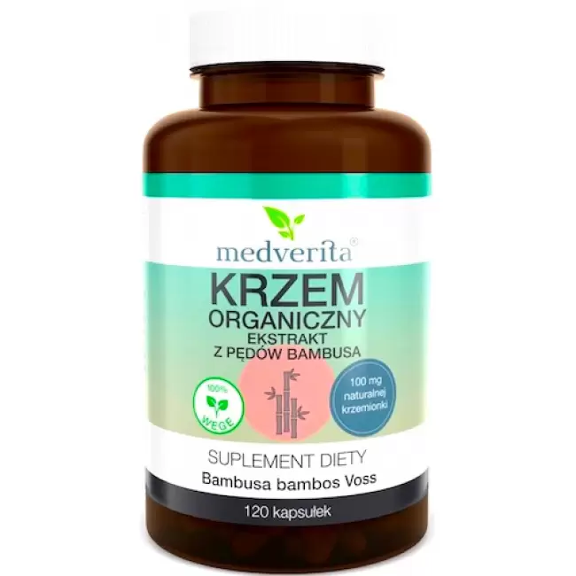 Medverita Krzem organiczny z pędów bambusa 100mg 120kaps vege - suplement diety