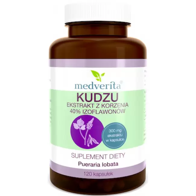 Medverita Kudzu ekstrakt z korzenia 40% izoflawonów 300mg 120kaps - suplement diety