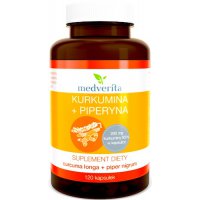Medverita Kurkumina Piperyna 120kaps - suplement diety Curcumin Piperine